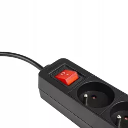 Przedłużacz listwa zasilająca 1,5m UZIEMIENIE 4 GNIAZD CZARNY 3x1MM-5904703013877