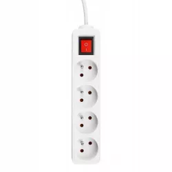 Przedłużacz listwa zasilająca 1,5m UZIEMIENIE 4 GNIAZD BIAŁY 3x1MM-5904703013884