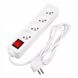 Przedłużacz listwa zasilająca 1,5m UZIEMIENIE 4 GNIAZD BIAŁY 3x1MM-5904703013884