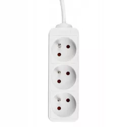 Przedłużacz listwa zasilająca 1,5m UZIEMIENIE 3 GNIAZD BIAŁY 3x1MM-5904703013983