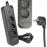 Przedłużacz listwa zasilająca 2m 3 GNIAZDA UZIEMIENIE 4x USB C włącznik-5904703013730