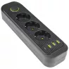 Przedłużacz listwa zasilająca 2m 3 GNIAZDA UZIEMIENIE 4x USB C włącznik-5904703013730