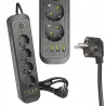 Przedłużacz listwa 2m zasilająca 4x USB UZIEMIENIE 4 GNIAZDA CZARNY 3x1MM-5904703013747