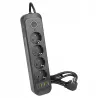Przedłużacz listwa 2m zasilająca 4x USB UZIEMIENIE 4 GNIAZDA CZARNY 3x1MM-5904703013747
