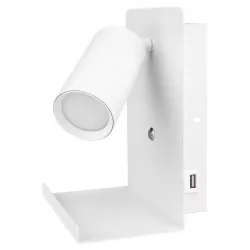 Kinkiet do czytania lampa ścienna GU10 LED USB biały-5904703015468