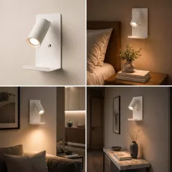 Kinkiet do czytania lampa ścienna GU10 LED USB biały-5904703015468