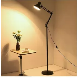 Lampa Stojąca Podłogowa LED czarna 185cm Do Czytania E27-5904703017301