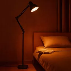 Lampa Stojąca Podłogowa LED czarna 185cm Do Czytania E27-5904703017301