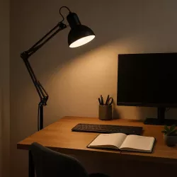 Lampa Stojąca Podłogowa LED czarna 185cm Do Czytania E27-5904703017301
