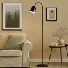 Lampa Stojąca Podłogowa LED czarna 145cm Do Czytania E27 czarna złota-5904703017332