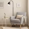 Lampa Stojąca Podłogowa LED czarna 145cm Do Czytania E27 czarna złota-5904703017332