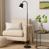 Lampa Stojąca Podłogowa LED czarna 145cm Do Czytania E27 czarna złota-5904703017332