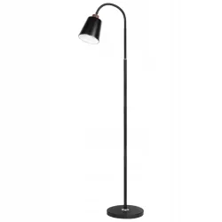 Lampa Stojąca Podłogowa LED czarna 145cm Do Czytania E27 czarna złota-5904703017332