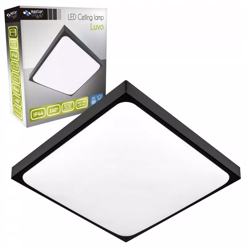 Plafon Lampa sufitowa LED 2x E27 kwadratowy Natynkowy Oprawa czarny-5904703017240