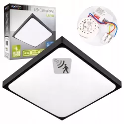 Plafon LED Panel Sufitowy Natynkowy Lampa 2x E27 CZUJNIK RUCHU Kwadratowy-5904703017264
