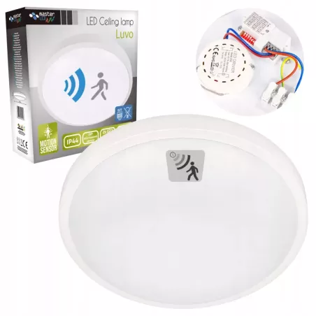 Plafon LED Lampa sufitowa panel 2xE27 CZUJNIK RUCHU okrągły Oprawa-5904703017196