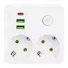 Przedłużacz listwa zasilająca USB rozgałęźnik 2 GNIAZDA UZIEMIENIE 3x USB C-5904703017806