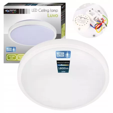 PLAFON LED LAMPA SUFITOWA PANEL 18W 4000K CZUJNIK RUCHU SUFITOWY NATYNKOWY-5904703019473