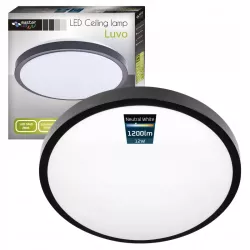 Plafon LED Panel Sufitowy Natynkowy Lampa 12W Nie Mruga Okrągła Czarna-5904703019343