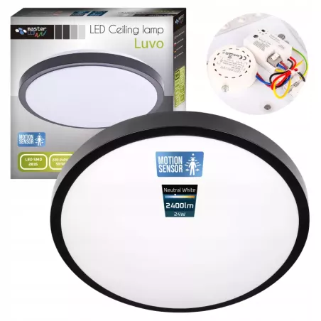 PLAFON LED lampa sufitowa panel 24W 4000K CZUJNIK RUCHU natynkowy-5904703019381