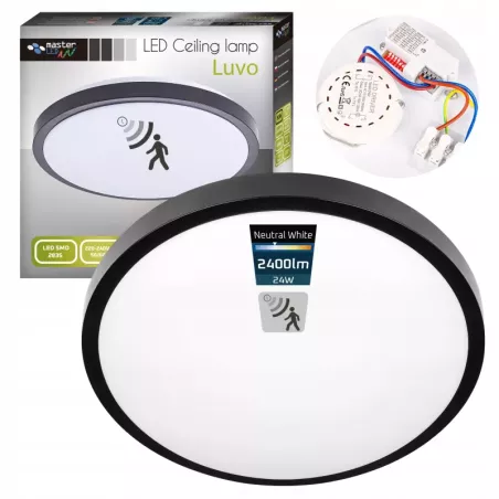 PLAFON LED lampa sufitowa panel 24W 4000K CZUJNIK RUCHU DIP natynkowy-5904703019404