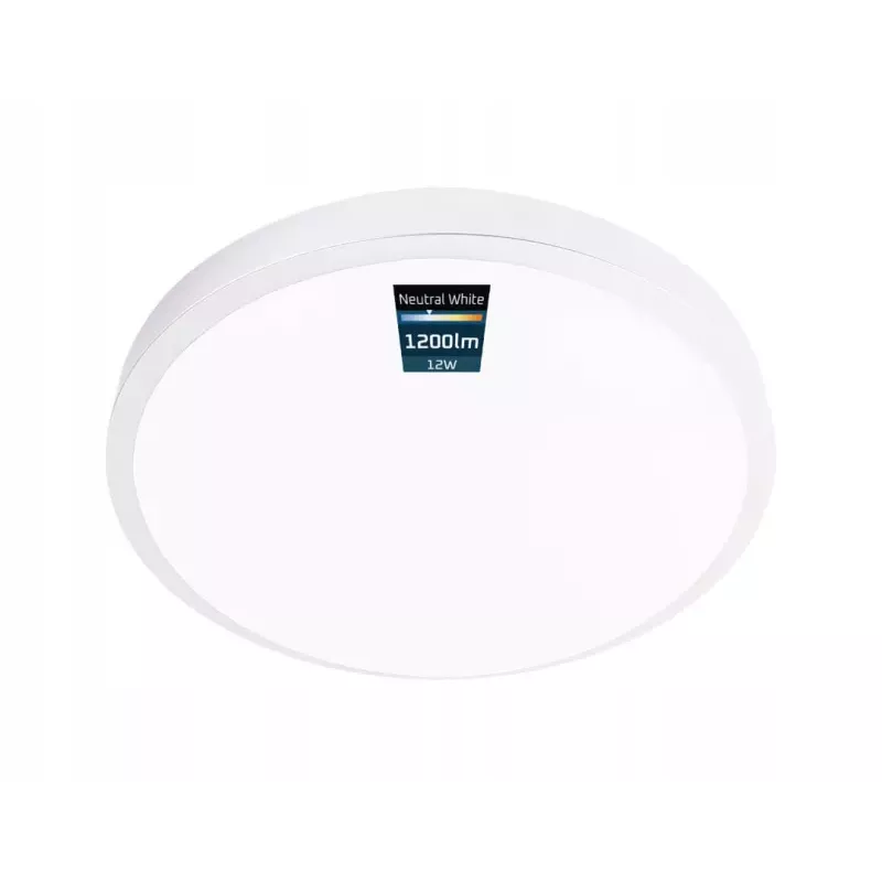 Plafon LED D25,5 12W 4000K IP44 Biały-5904703019428