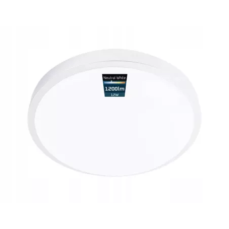 Plafon LED D25,5 12W 4000K IP44 Biały-5904703019428