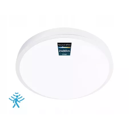 Lampa sufitowa LED z czujnikiem ruchu IP44 24W 4000K-5904703019466
