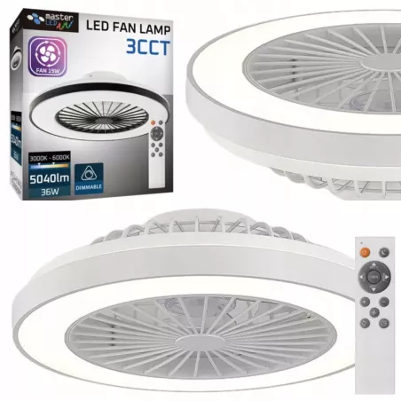 PLAFON WENTYLATOR SUFITOWY WIATRAK LAMPA LED 50cm APLIKACJA BLUETOOTH 3CCT-5904703019145