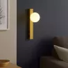 Kinkiet ścienny lampka do czytania USB G9 wewnętrzna LED kula szklana złoty-5904703020905