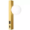 Kinkiet ścienny lampka do czytania USB G9 wewnętrzna LED kula szklana złoty-5904703020905