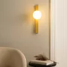 Kinkiet ścienny lampka do czytania USB G9 wewnętrzna LED kula szklana złoty-5904703020905