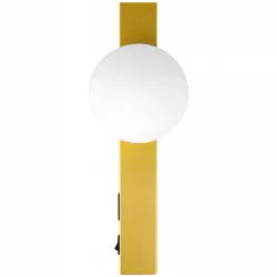 Kinkiet ścienny lampka do czytania USB G9 wewnętrzna LED kula szklana złoty-5904703020905