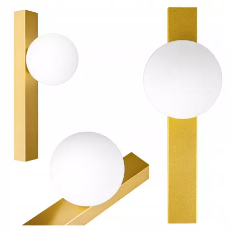 Kinkiet ścienny lampka do czytania wewnętrzna G9 LED kula szklana złoty-5904703020899