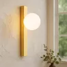 Kinkiet ścienny lampka do czytania wewnętrzna G9 LED kula szklana złoty-5904703020899