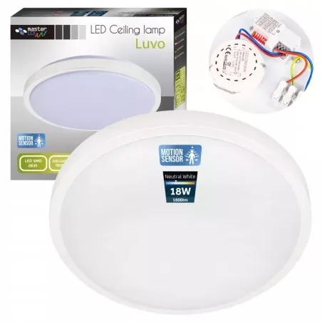 PLAFON LED LAMPA SUFITOWA 18W 4000K CZUJNIK RUCHU PANEL SUFITOWY NATYNKOWY-5904703019459