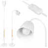 Lampa Stojąca Podłogowa LED biała 145cm Do Czytania E27 regulowana DREWNO-5904703022657
