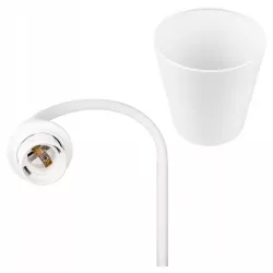 Lampa Stojąca Podłogowa LED biała 145cm Do Czytania E27 regulowana DREWNO-5904703022657