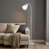 Lampa Stojąca Podłogowa LED biała 145cm Do Czytania E27 regulowana DREWNO-5904703022657