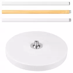 Lampa Stojąca Podłogowa LED biała 145cm Do Czytania E27 regulowana DREWNO-5904703022657