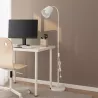Lampa Stojąca Podłogowa LED biała 145cm Do Czytania E27 regulowana DREWNO-5904703022657