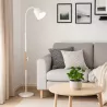 Lampa Stojąca Podłogowa LED biała 145cm Do Czytania E27 regulowana DREWNO-5904703022657
