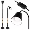 Lampa Stojąca Podłogowa LED czarna 145cm Do Czytania E27 regulowana DREWNO-5904703022664