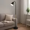 Lampa Stojąca Podłogowa LED czarna 145cm Do Czytania E27 regulowana DREWNO-5904703022664