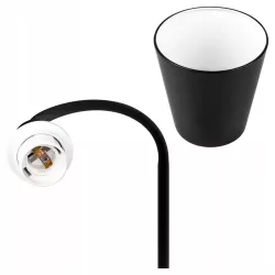 Lampa Stojąca Podłogowa LED czarna 145cm Do Czytania E27 regulowana DREWNO-5904703022664