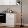 Lampa Stojąca Podłogowa LED czarna 145cm Do Czytania E27 regulowana DREWNO-5904703022664