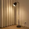 Lampa Stojąca Podłogowa LED czarna 145cm Do Czytania E27 regulowana DREWNO-5904703022664