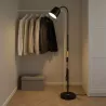 Lampa Stojąca Podłogowa LED czarna 145cm Do Czytania E27 regulowana DREWNO-5904703022664