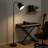 Lampa Stojąca Podłogowa LED czarna 145cm Do Czytania E27 regulowana DREWNO-5904703022664