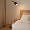 Lampa Stojąca Podłogowa LED czarna 145cm Do Czytania E27 regulowana DREWNO-5904703022664